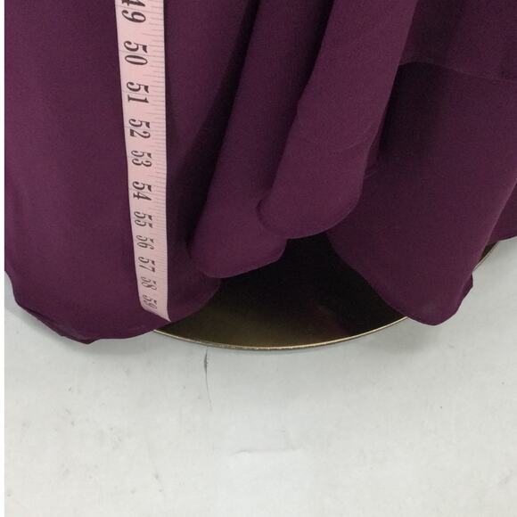 MOTHER OF THE BRIDE 10 L purple embroidered draped maxi formal dress NEW B141 - Picture 4 of 8